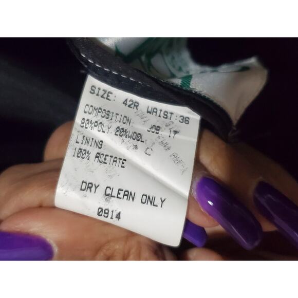 Jack Green Linea Classica Men's Blue Polyester Double Breasted Blazer Size 42R - Picture 12 of 14